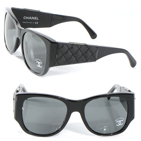 chanel sunglasses with leather sides.